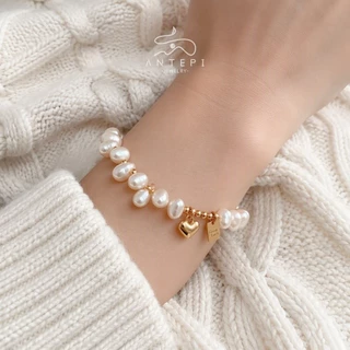 ATP 18K จี้สร้อยข้อมือ Lucky heart · โซ่สร้อยข้อมือมุกเทียม • กันน้ําไม่ซีดจาง • สร้อยข้อมือสําหรับผู้หญิง