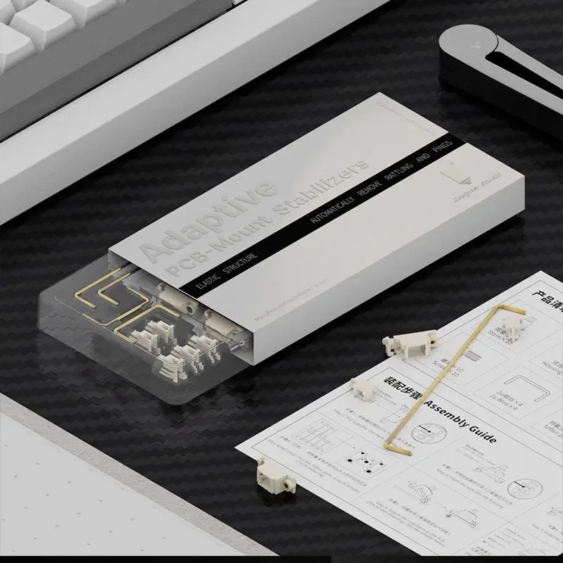 Designer Studio PCB Screw In Stabilizer สําหรับเล่นเกมคีย์บอร์ด POM 2u 6.25u 7u ป้องกันลวดสีดํา Beig