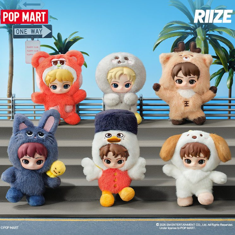 POPMART Fluffy Club RIIZE ตุ๊กตาจี้กล่องตาบอดของขวัญ Shotaro Eunseok Sungchan Wonbin Sohee Anton