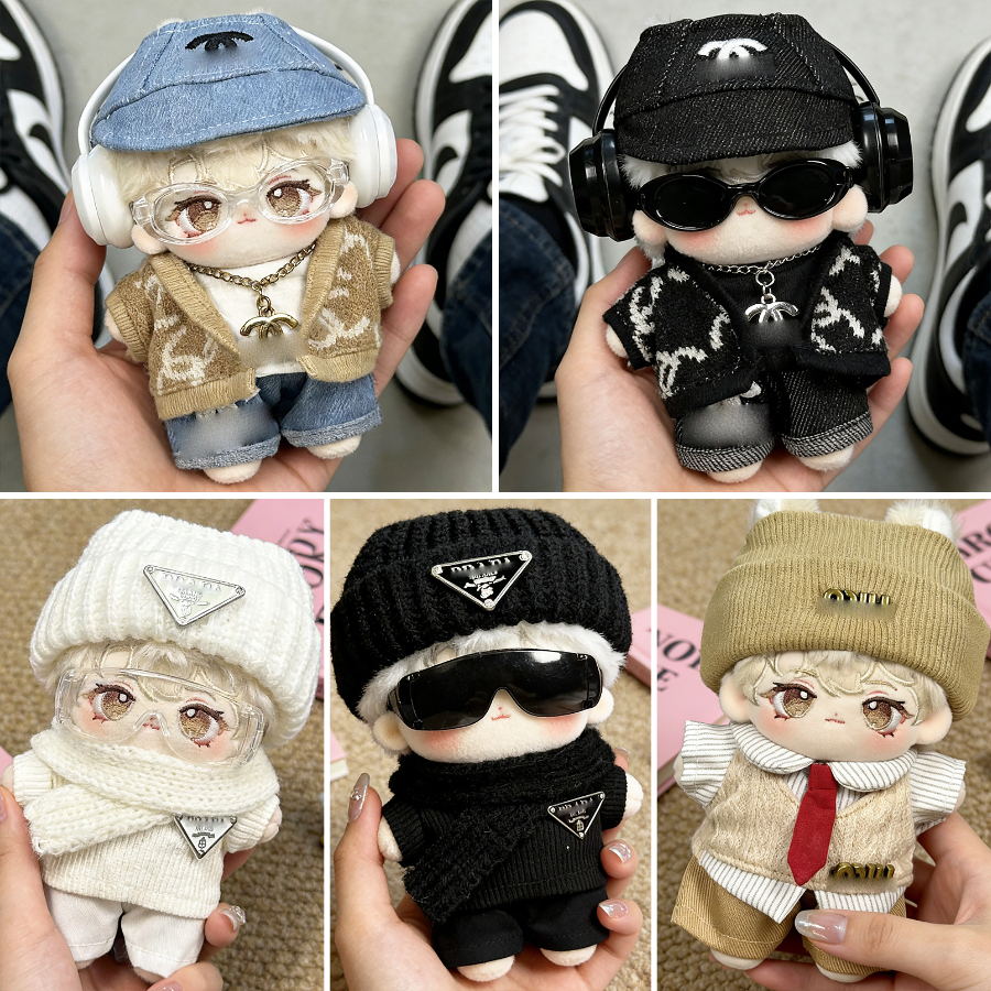 เสื้อผ้าตุ๊กตา10ซม ตุ๊กตาผ้าฝ้าย ชุดเอี้ยมสเวตเตอร์
