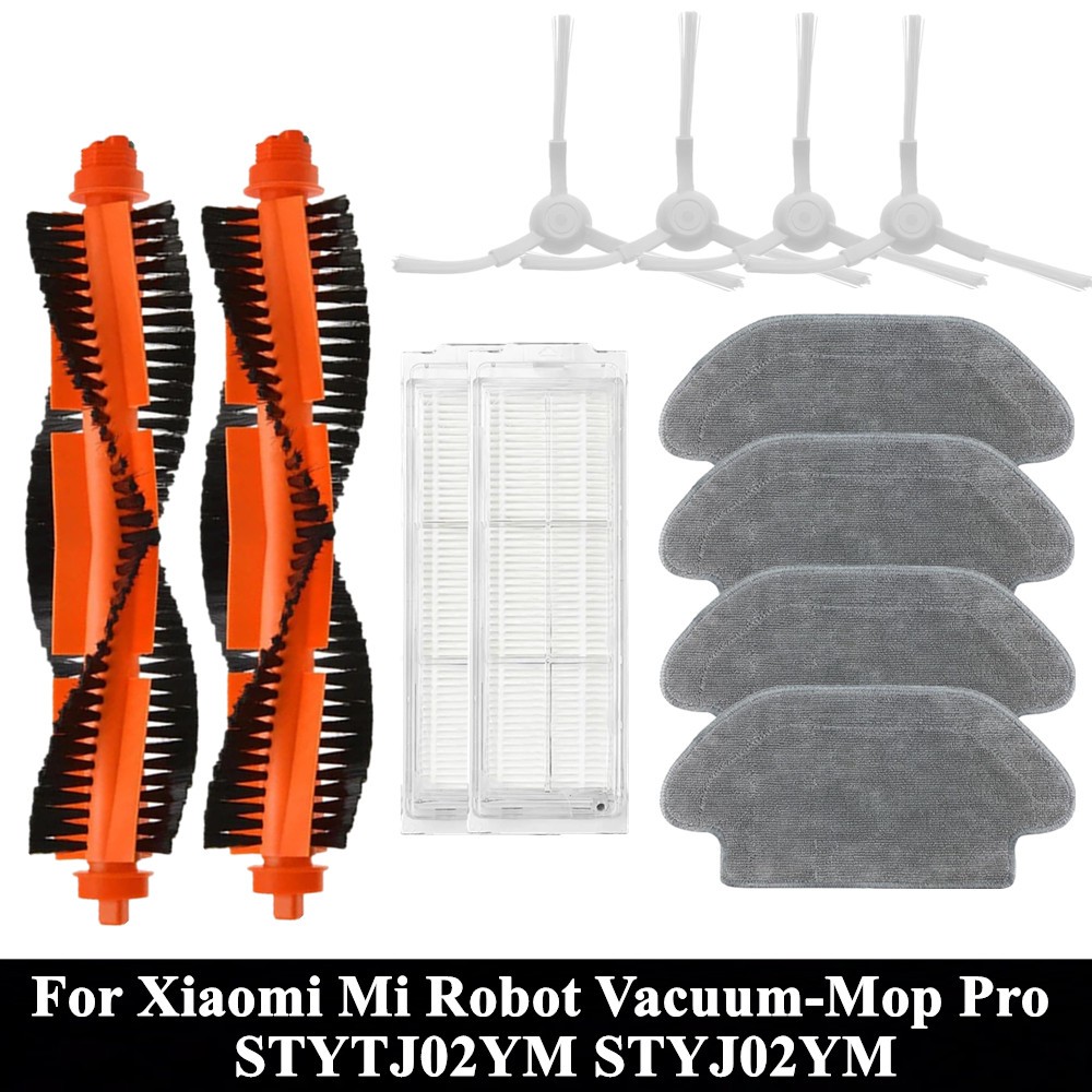 ตัวกรอง Hepa สําหรับ Xiaomi Mijia Robot Vacuum-Mop Pro STYTJ02YM 2S / 3C Robot Vacuum Mop P อุปกรณ์เสริม Mop ผ้าหลักแปรงด้านข้าง