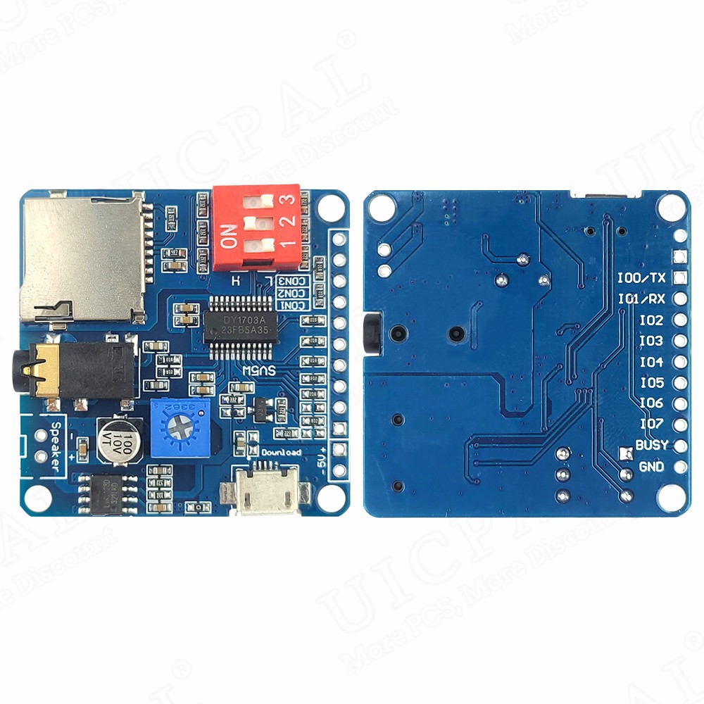 โมดูลเสียงสําหรับ Arduino MP3 Player โมดูล UART I/O Trigger Class D เครื่องขยายเสียง 5W 8M Storage S