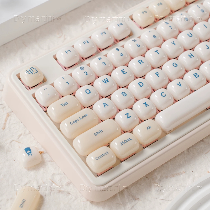 Keycap เฉพาะSoy Milk Keycap PC Glossy Surface 119 คีย์ MOG Profile สําหรับ Cherry MX Switch คีย์บอร์