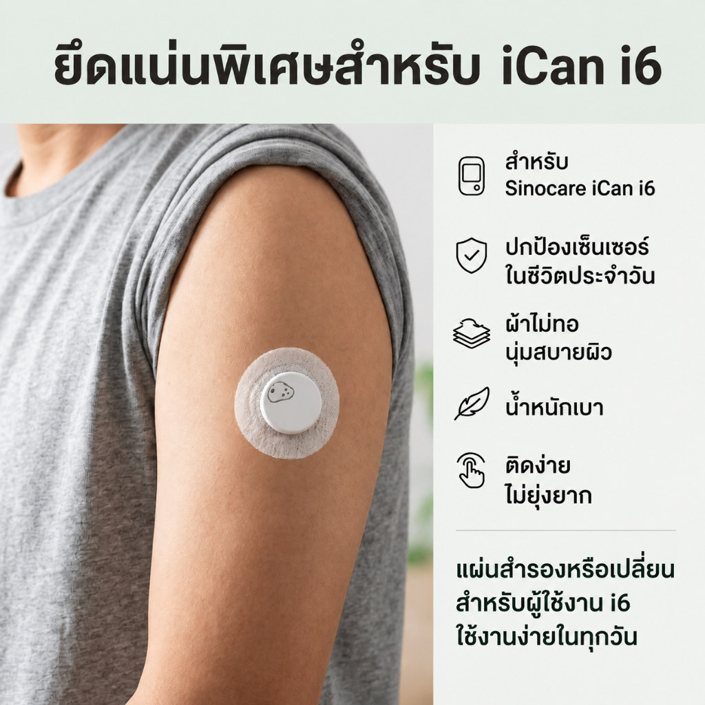 20PCS Sinocare CGM i6 กาวแพทช์กันน้ําระบายอากาศ Hypoallergenic