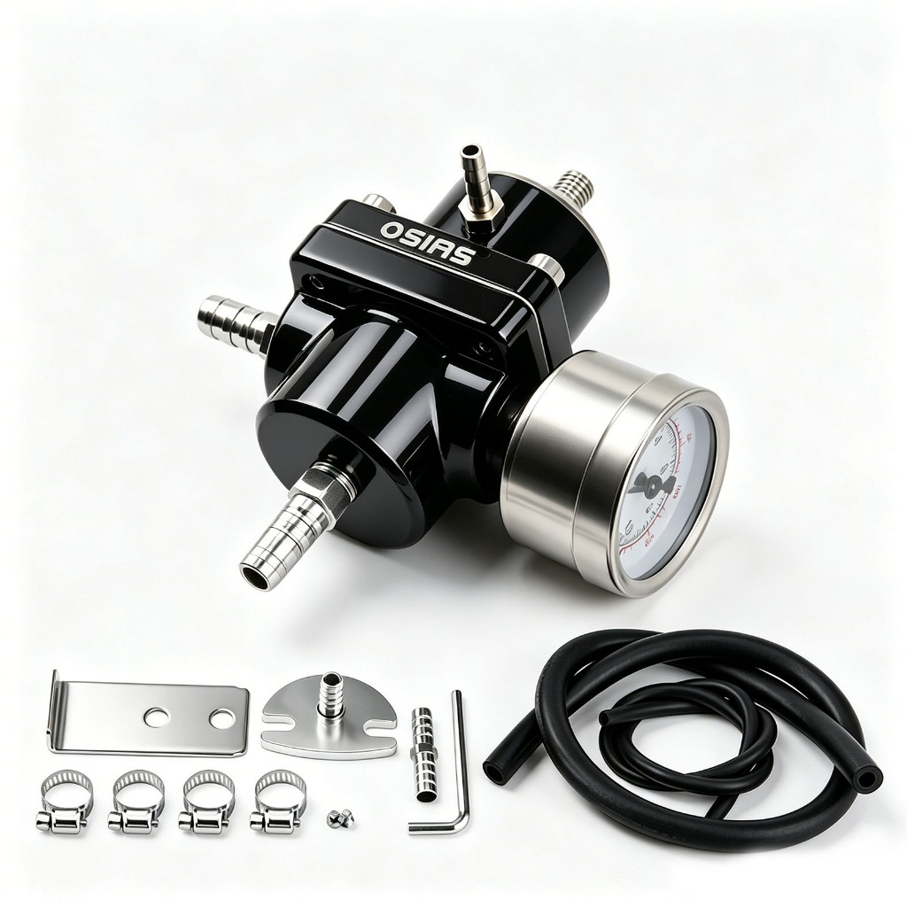 油压调节 BLACK UNIVERSAL FUEL PRESSURE REGULATOR GAUGE & HOSE KIT 0-140 PSI ADJUSTABLE AU