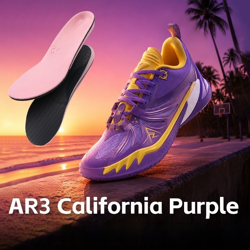 RIGORER Austin Reaves AR3 "California Purple" รองเท้าบาสเก็ตบอลทรงเตี้ยผู้ชาย กันลื่น ระบายอากาศดี น