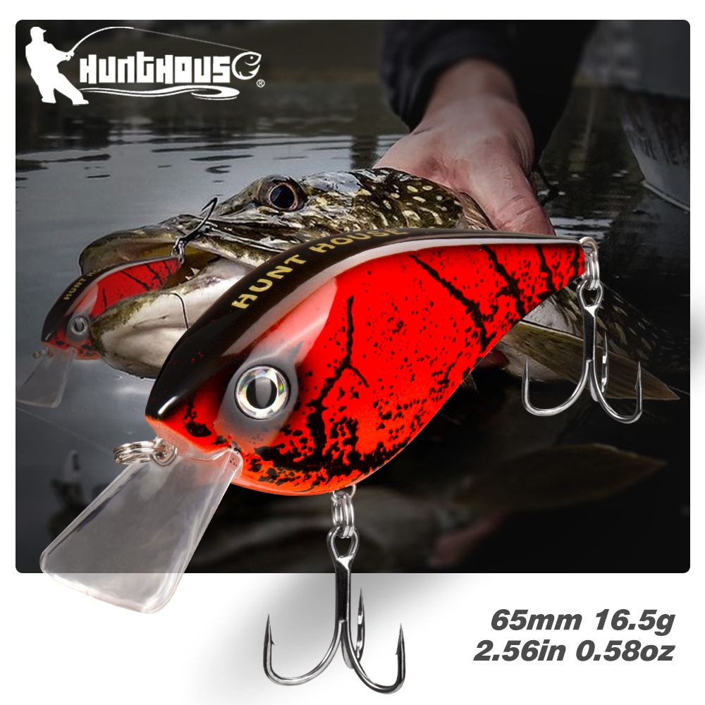 Hunthouse ตกปลา hard leurres crank lure ลอย 65 มม./16.5g KVD 2.5 Squarebill Crankbaits Wobblers Swimmingbait สําหรับเบส pike trout
