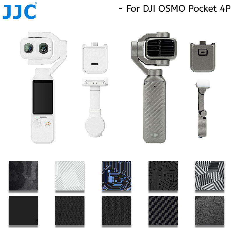 JJC กล้องฟิล์มตกแต่งตัวกล้องสำหรับ DJI Osmo Pocket 4P Standard Combo 3M Anti-Scratch Residual-free สติกเกอร์ห่อป้องกัน