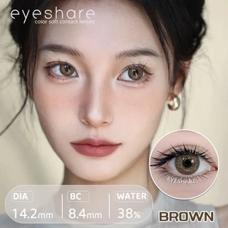 Eyeshare รุ่น มีค่าสายตา 0.00‑‑6.00 OMG มีค่าสายตา ลุคดวงตาสดใสธรรมชาติ รายปี Dia14.0 สี Brown 2ชิ้น 1คู่