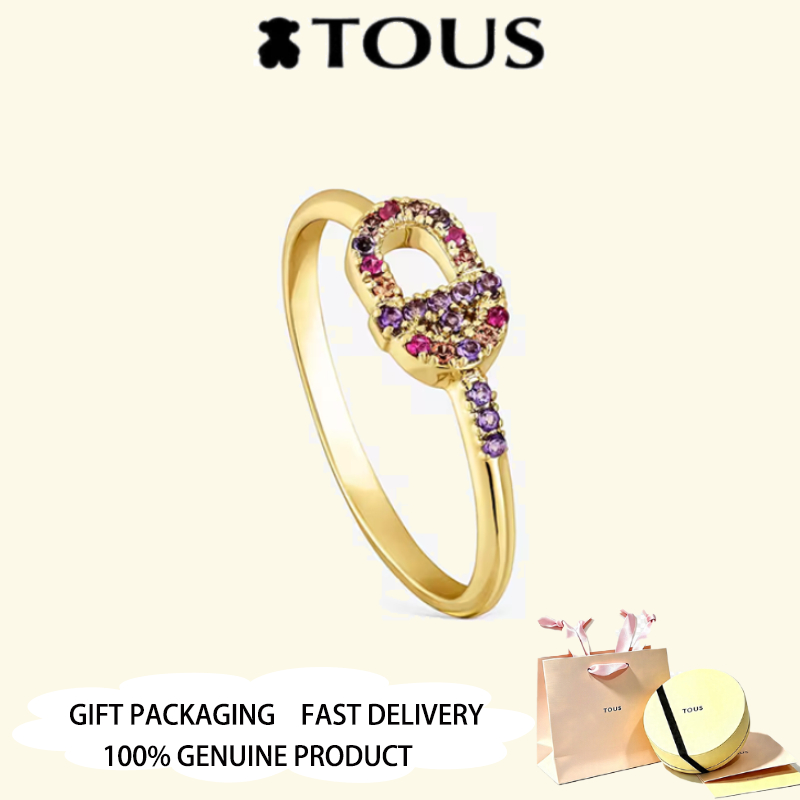 TOUS แหวน TOUS MANIFESTO ชุบทองพลอย เครื่องประดับครบรอบวันวาเลนไทน์