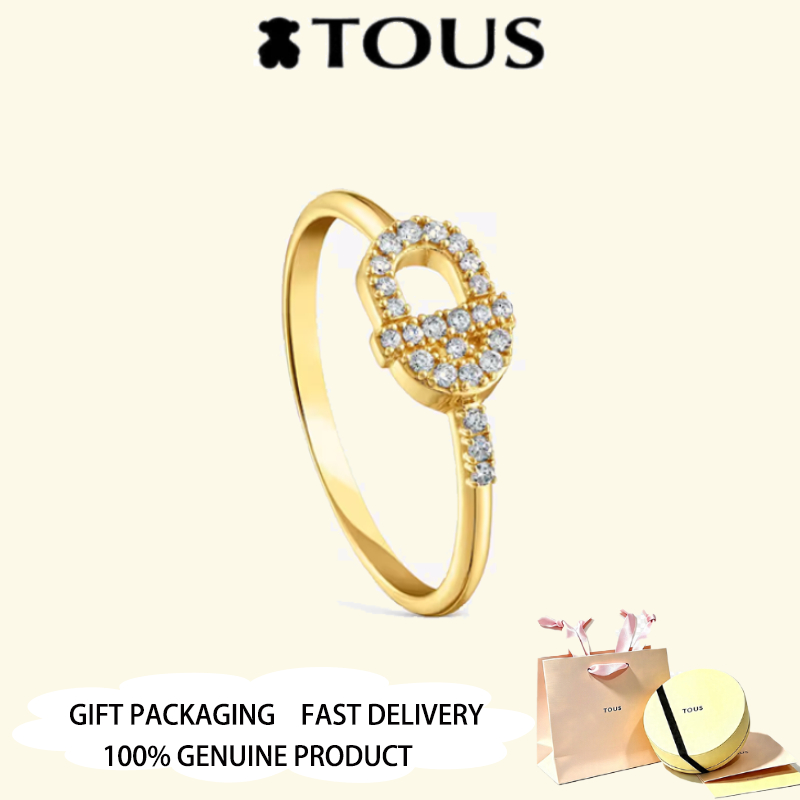 TOUS Gold Plated TOUS MANIFESTO แหวนประดับเพชรเครื่องประดับวันวาเลนไทน์