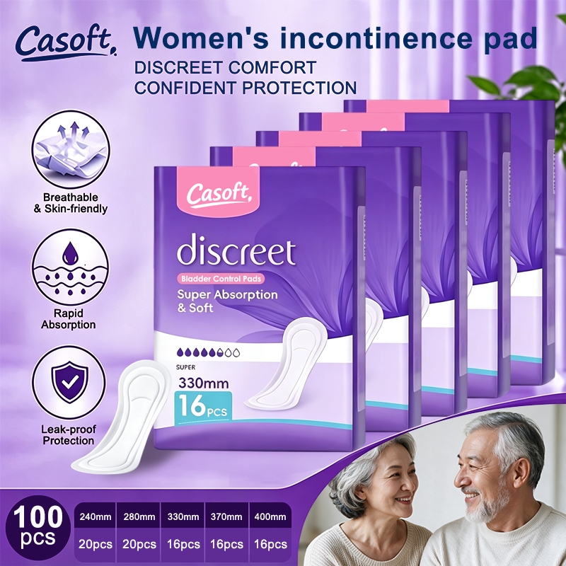 5 แพ็ค 100 ชิ้น Casoft Liners/ Casoft Pads ยาวพิเศษ Incontinence 40 ซม./ยาวพิเศษ Plus 33 ซม./ปกติ 37