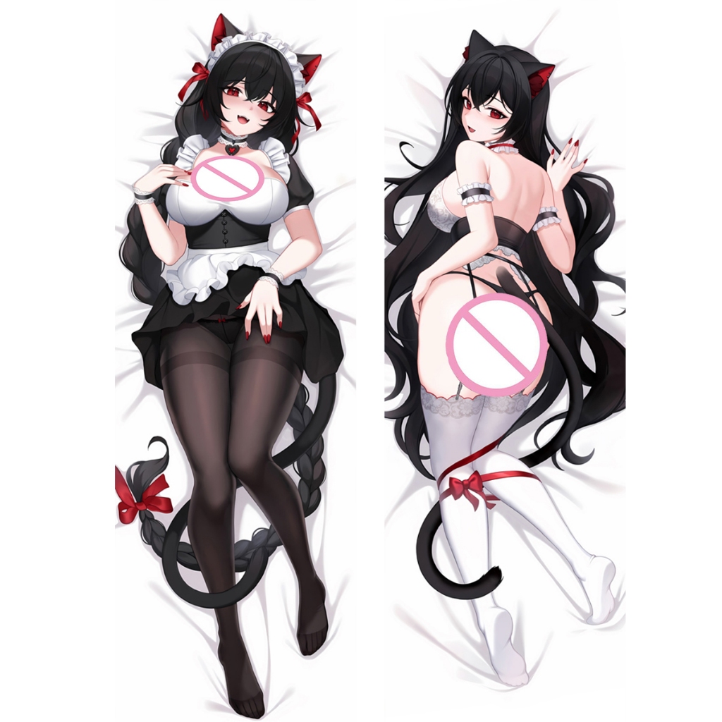 VRChat หูแมวแม่บ้านปลอกหมอนเต็มตัว Neko สาว Dakimakura พิมพ์สองด้าน 2WAY พีชผิวขนแกะสินค้าสองมิติ