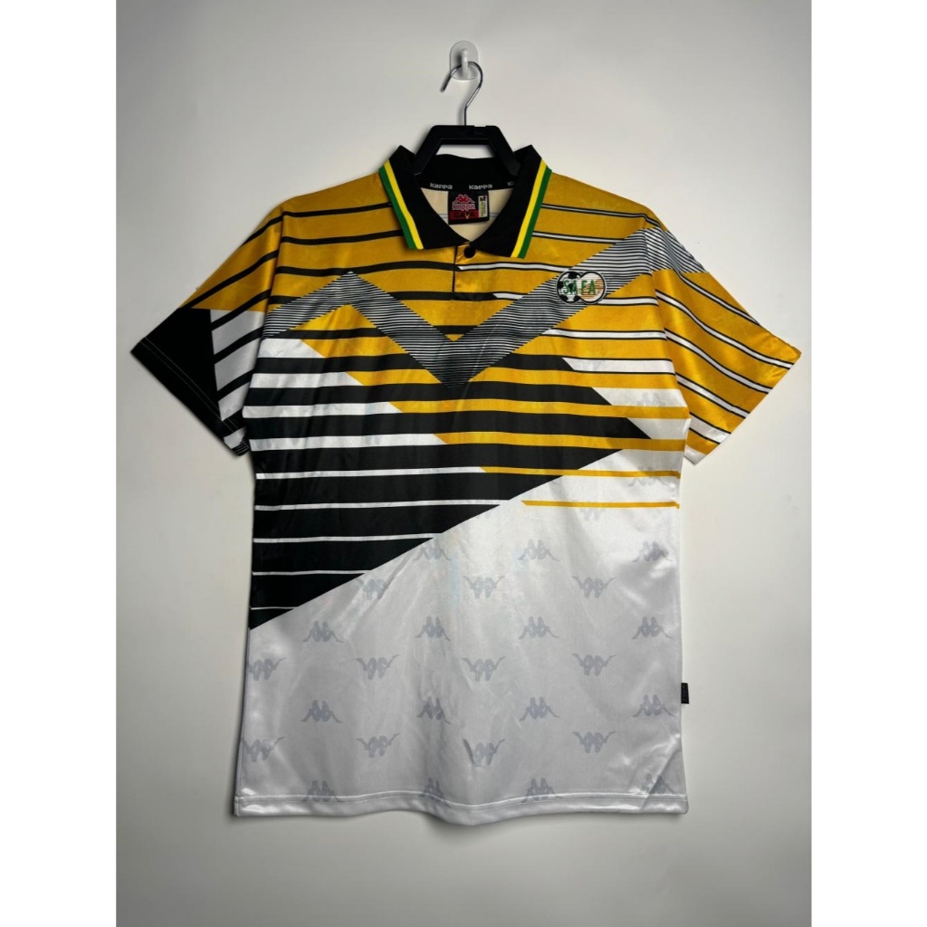 JC 1994 Retro South Africa National Team Vintage Soccer Jersey Polo Collar Short Sleeve Fan Sports T