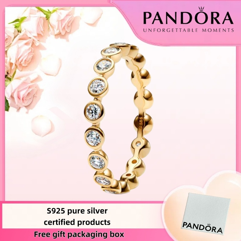 แพ็คเกจเครื่องประดับเงินแท้ S925 ล่าสุด Duty Free Pandor Pandora Era Bezel Lab-Grown Diamond Eternit