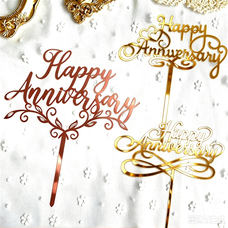ป้าย Happy Anniversary สําหรับตกแต่งเค้ก