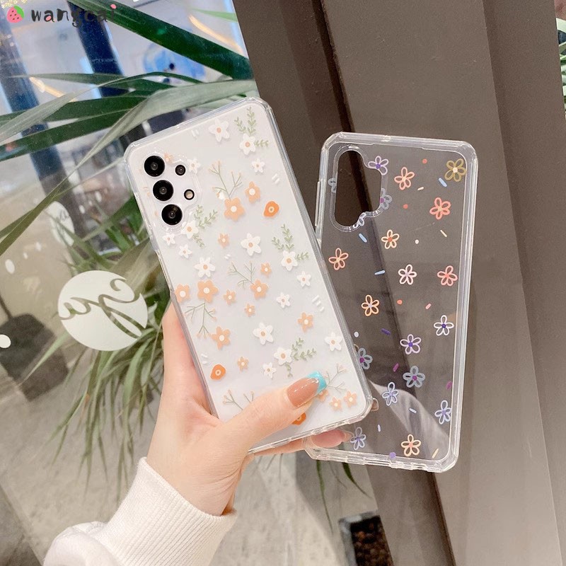 เคสใสลายดอกไม้น่ารัก สําหรับ Samsung Galaxy S21 S21+ S20 S20+ S10 S10+ S10 Lite 2020 Note 20 Ultra 10 9 8
