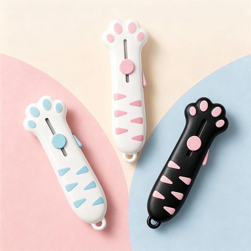 มีดยูทิลิตี้อุ้งเท้าแมวน่ารัก Mini Telescopic แบบพกพา Unboxer มีดตัดกระดาษ