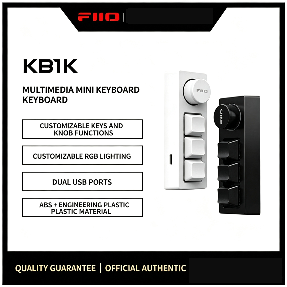 FiiO KB1K Custom Multimedia Mini Keyboard Mechanical Knob RGB Hot Swappable HiFi Desktop Controller