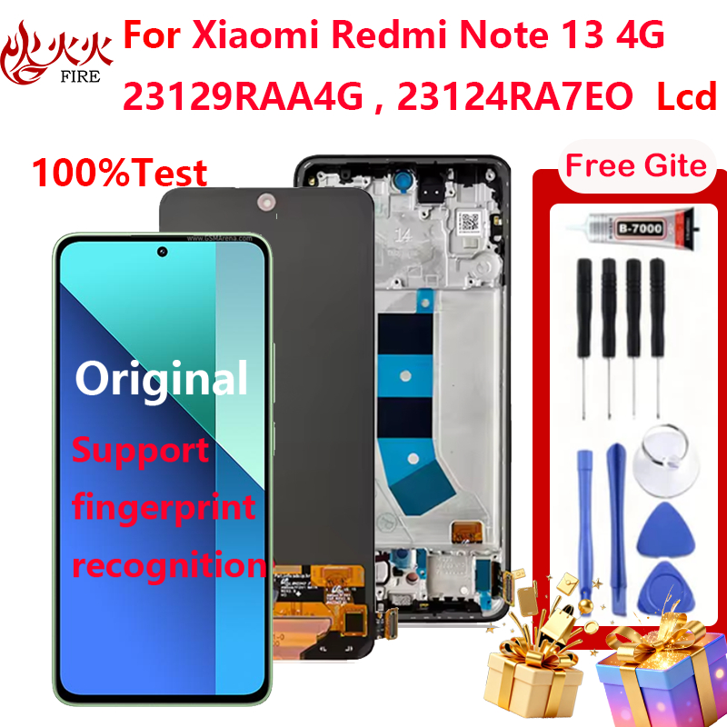 จอแสดงผล LCD สําหรับ Xiaomi Redmi หมายเหตุ 13 4G 23129RAA4G Touch Screen Digitizer Assembly กรอบอะไห