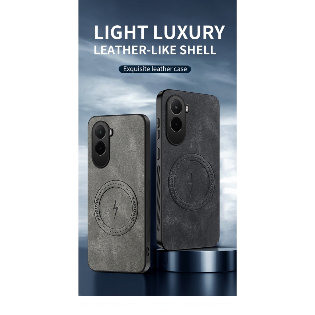 เคสโทรศัพท์หนังนิ่มสําหรับ Xiaomi POCO M7 4G เคสกันกระแทกพร้อมอุปกรณ์เสริมแม่เหล็ก