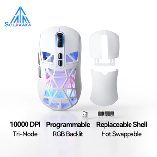 Solakaka SM802 เมาส์แบบกําหนดเองเปลี่ยนเชลล์การเชื่อมต่อ Tri-mode RGB 6 DPI ปรับรองรับที่กําหนดเอง
