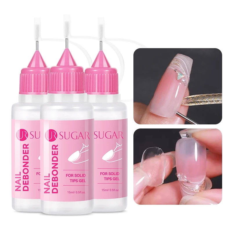 【Local】UR SUGAR 15ml น้ํายาล้างเล็บเจล Remover สําหรับกดบนเล็บปลอม ลบกาวแข็ง เจลปลายเล็บแข็ง