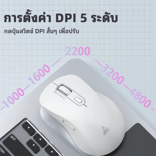 Solakaka SM66 เมาส์ไร้สาย บลูทูธ 2.4G แบตเตอรี่ 500mAh พร้อมความเร็ว 5 ระดับ DPI 1000-1600-2200-3200-4800 DPI สําหรับเกมออฟฟิศ