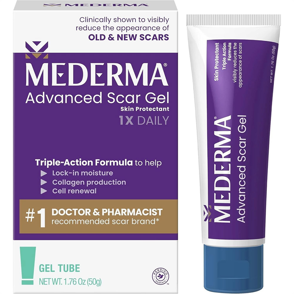 Mederma Advanced Scar Treatment Repair Gel Tube Skin Triple-Action Formula 1.76 Oz/50g