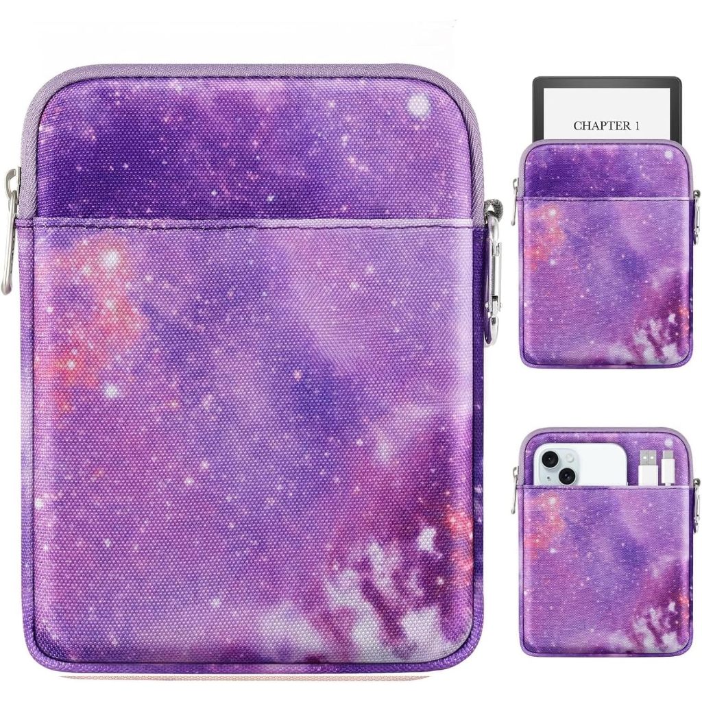 MoKo เบาะ Ereader Sleeve Case สําหรับ 6-7 นิ้ว Ereader กระเป๋าแท็บเล็ตฝาครอบป้องกันกระเป๋า Carabiner