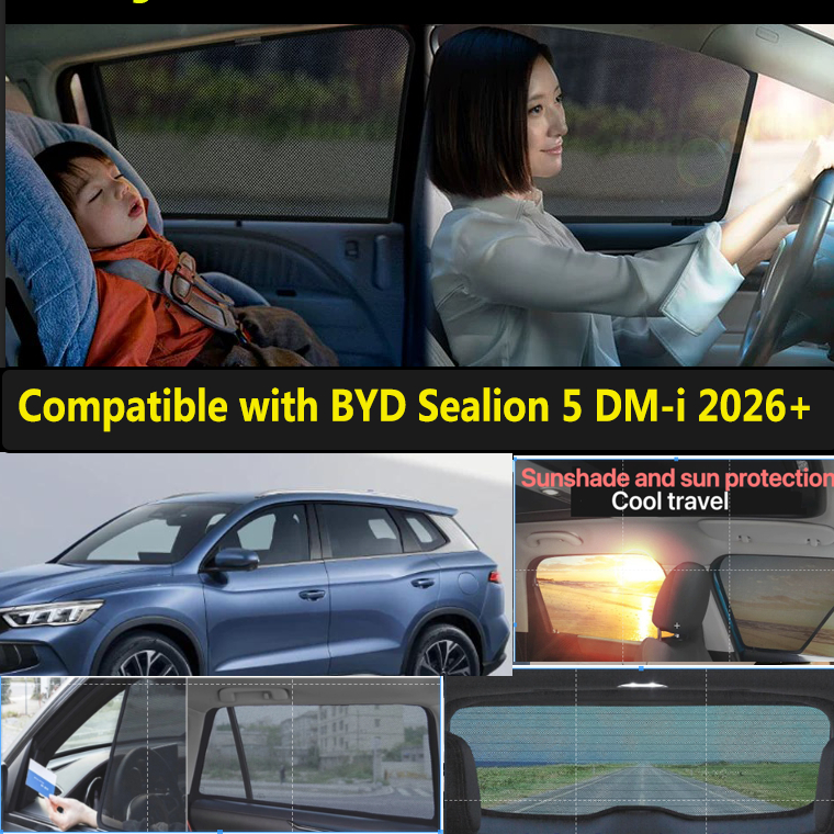 Magnetic Car Window Sunshade ใช้งานร่วมกับ BYD Sealion 5 DM‐i 2026+p รถ Sun Shade ผ้าม่าน Anti-UV