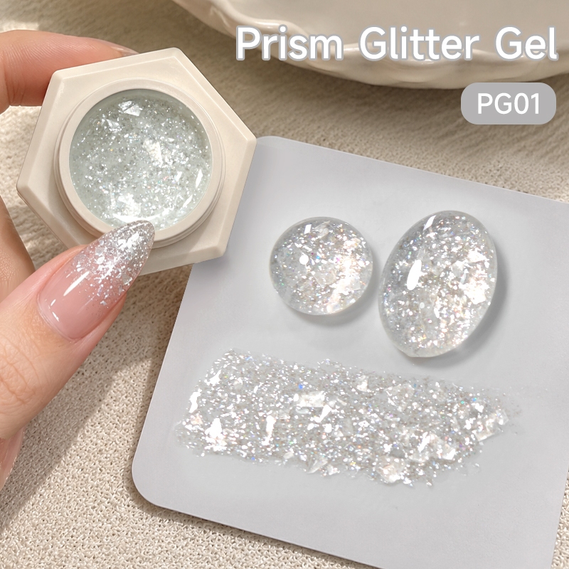 UR SUGAR Prism Glitter Gel ยาทาเล็บสะท้อนแสง Flakes Shell Heart Butterfly Sequins เล็บเจล Soak Off U