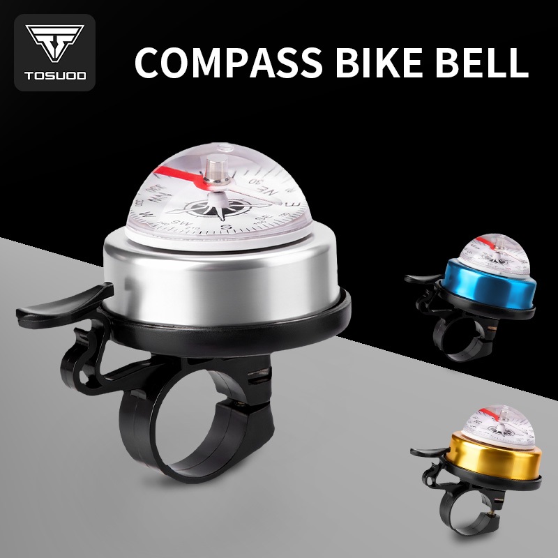 TOSUOD กระดิ่งจักรยานเข็มทิศ 100DB ทนทาน MTB จักรยานเสือหมอบ Handlebar Bell แหวนฮอร์น Universal