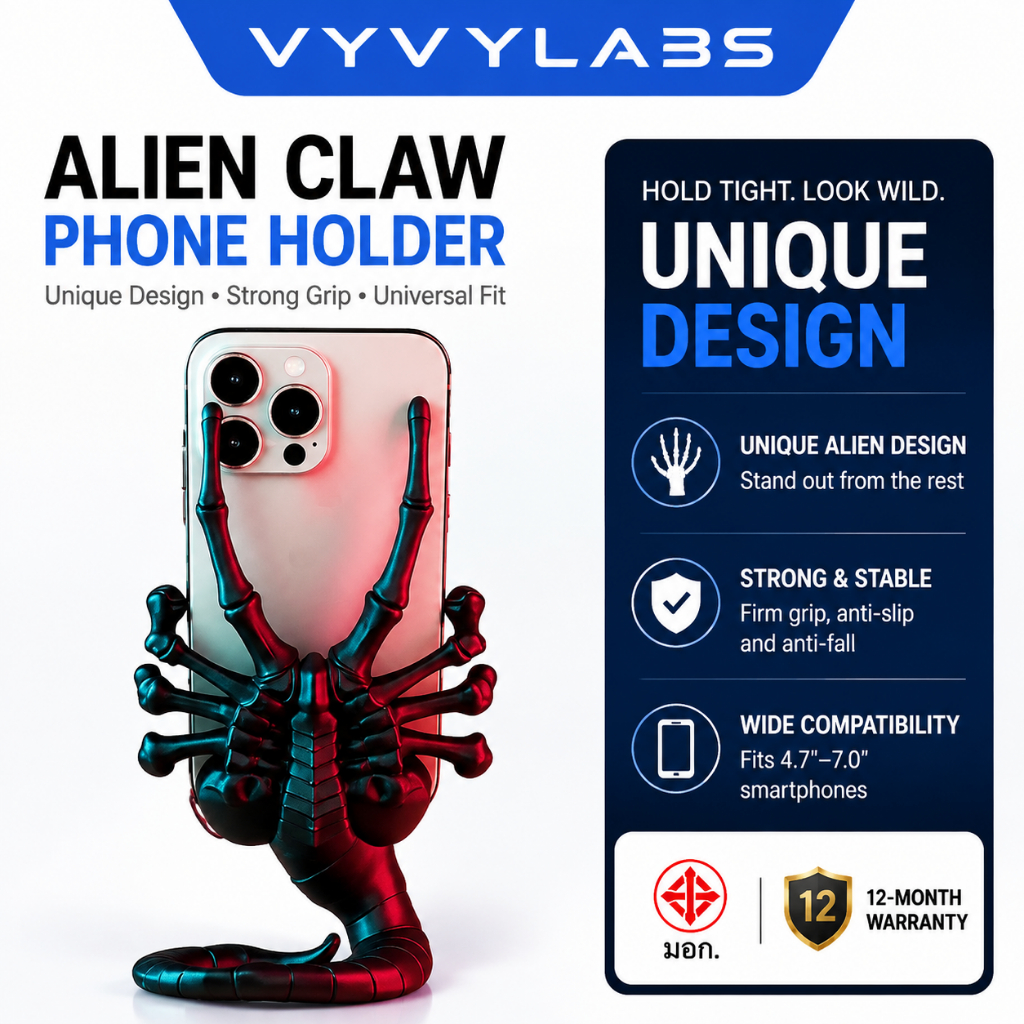 Vyvylabs ความคิดสร้างสรรค์ตัวเลขการกระทํา Alien Facehugger ผู้ถือโทรศัพท์ Office Desktop สนุกตกแต่งเครื่องประดับรวบรวมของขวัญสําหรับแฟนภาพยนตร์