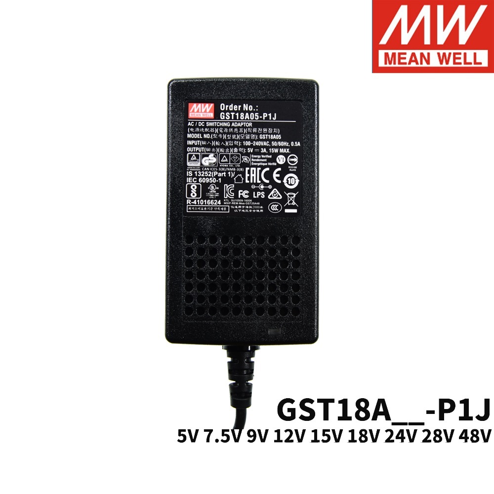 GST18A Mingwei P1J แหล่งจ่ายไฟ GST18A05-P1J GST18A12-P1J GST18A15-P1J GST18A24-P1J GST18A48-P1J 18W 