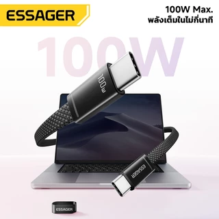Essager C-C 100W สายชาร์จเร็ว พร้อมชิป E-Marker ดีไซน์บางเฉียบจัดเก็บง่าย
