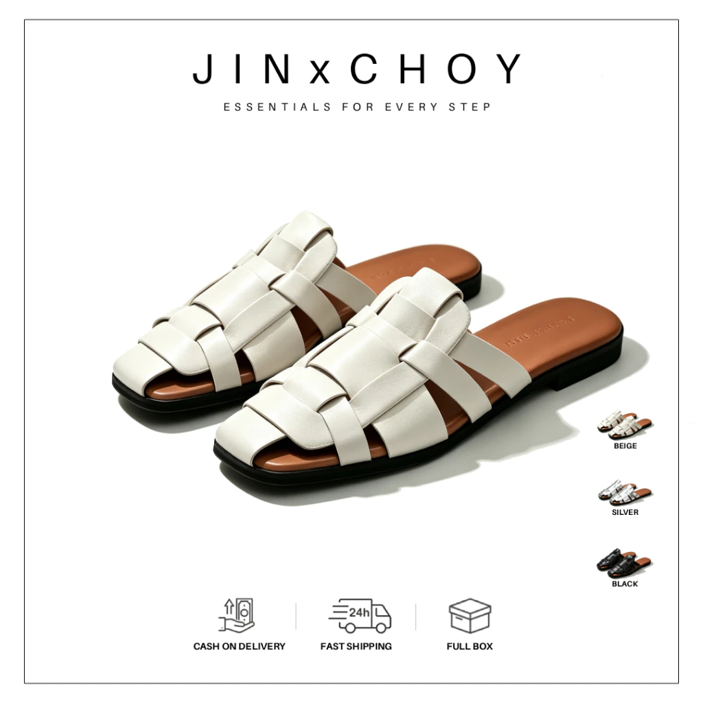 JINxCHOY รองเท้าแตะผู้หญิง Y2K เกาหลี ทอ ระบายอากาศ สไตล์ญี่ปุ่น ขนาดใหญ่ ขายส่ง ราคาโรงงาน