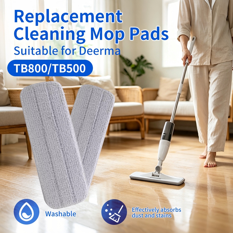 แผ่นซับทดแทนสําหรับ Deerma TB500 TB800 สเปรย์ม็อบผ้าไมโครไฟเบอร์ซักได้สําหรับอุปกรณ์ทําความสะอาดพื้น