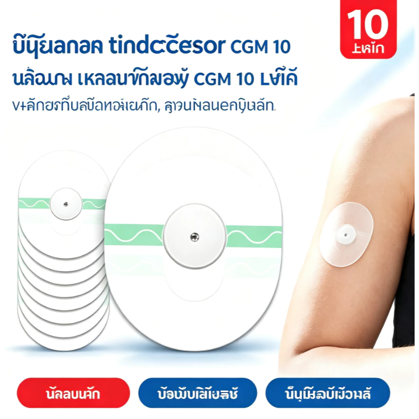 N&U 10 ชิ้น CGM Overpatch เทปกันน้ำติดเซ็นเซอร์ใส แผ่นกาวกันน้ำ กาวเหนียวพิเศษ ยืดหยุ่นสูง สำหรับผิวแพ้ง่าย
