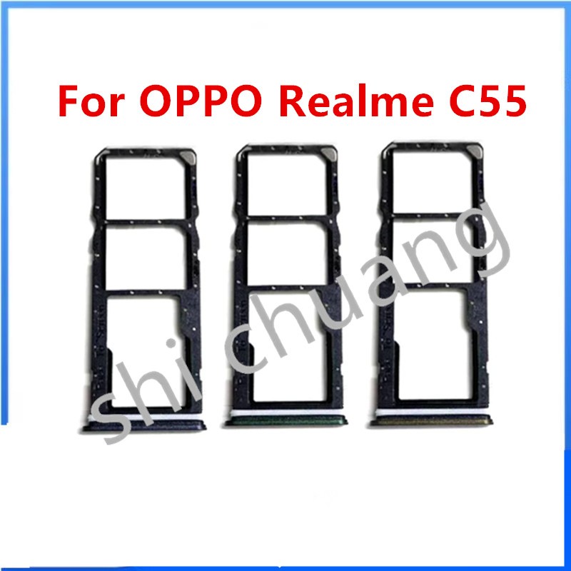 สําหรับ OPPO Realme C55 ถาดซิมการ์ดผู้ถือช่องใส่การ์ด Reader SD Slot Adapter อะไหล่