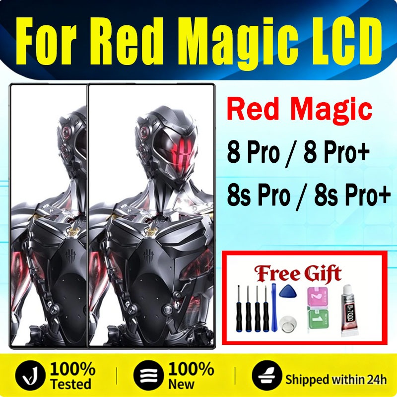 AMOLED สําหรับ Red Magic 8 Pro 8 Pro Plus 8s Pro 8s Pro Plus จอแสดงผล LCD หน้าจอสัมผัสเปลี่ยน