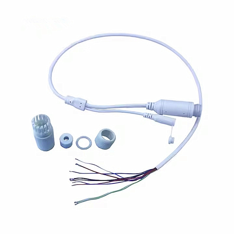 Weatherproof 9 Pin 9core Lan DC48V ถึง 12V PoE Lan สายสําหรับกล้องวงจรปิด IP Camera