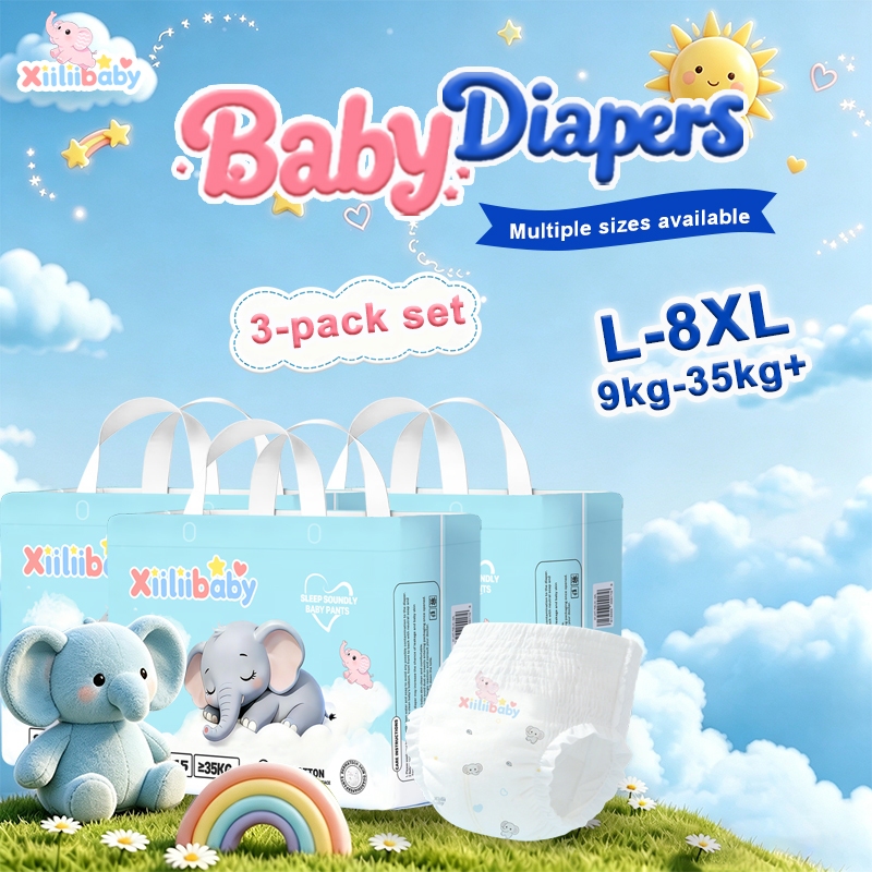 Xiiliibaby กางเกงดึงไซส์ L-8XL ขนาดใหญ่ ดูแลผิวอย่างอ่อนโยน บางเฉียบ แห้งสบาย เหมาะสำหรับเด็กอ้วน