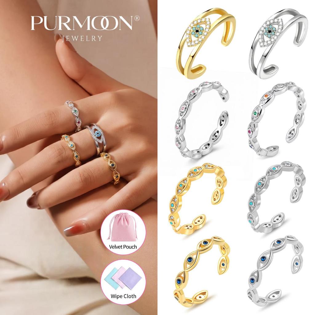 แหวนเปิดปรับได้ Purmoon เพิ่ม luck และพลังบวก สำหรับทุกเพศ เป็นของขวัญแฟชั่นยอดนิยมR119