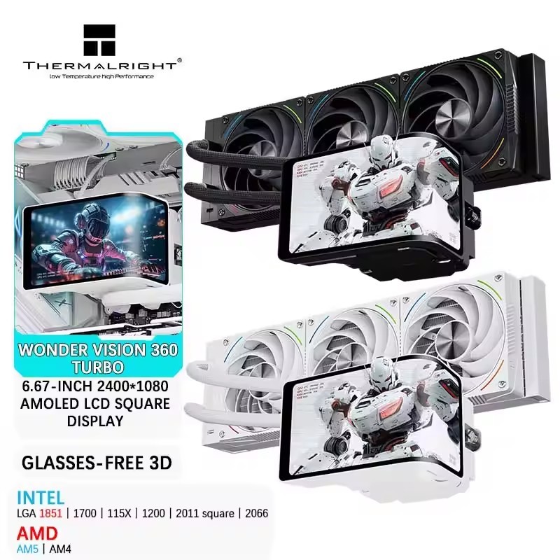 Thermalright WONDER VISION 360 TURBO All-in-one 360MM Water Cooler 6.67 นิ้ว AMOLED LCD 2K 60HZ Curv