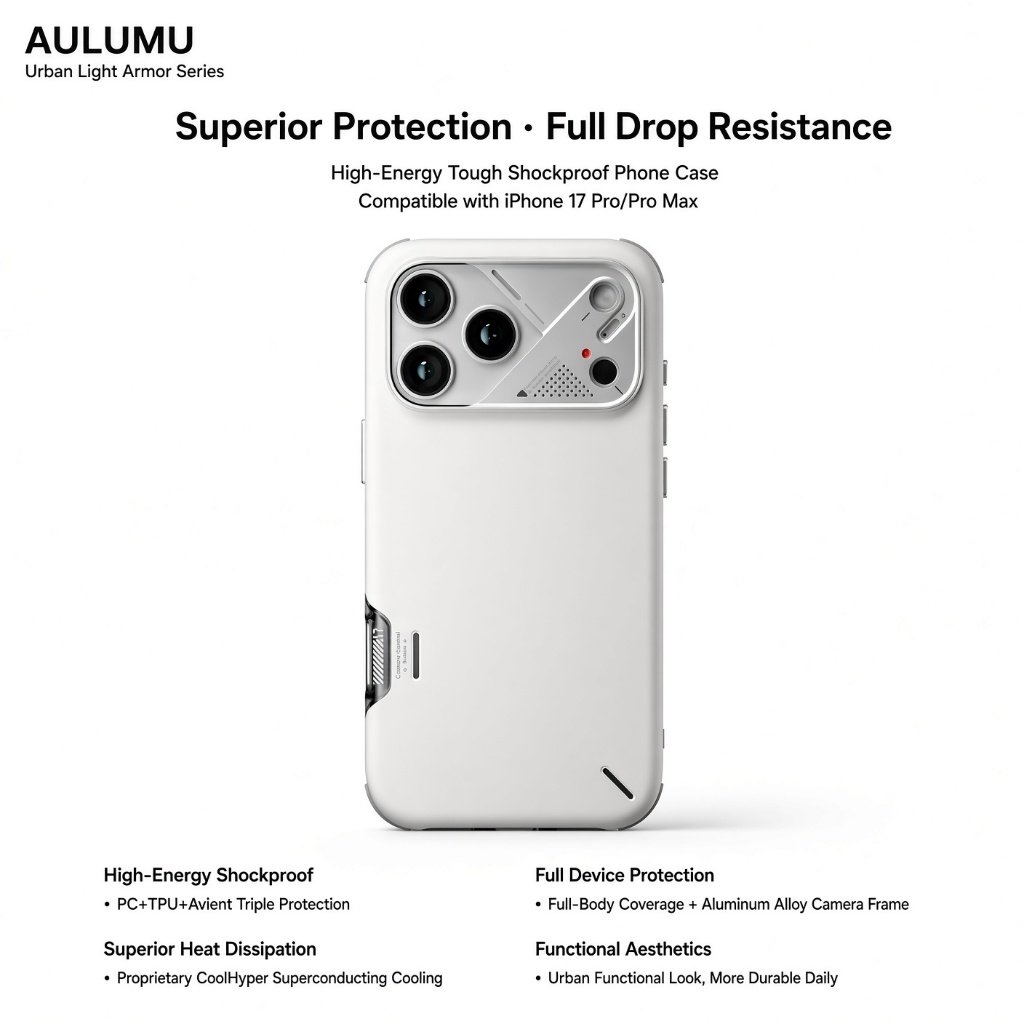 AULUMU Urban Light Armor Future Warfare Armor MagSafe เคสกันกระแทกสําหรับ iPhone 17 Pro/Pro Max Full