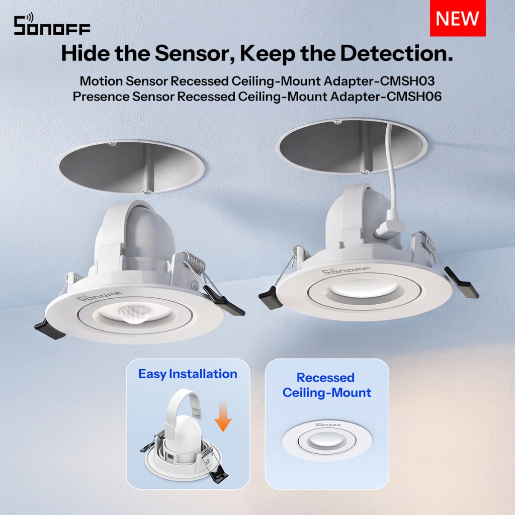 SONOFF CMSH03 / CMSH06 Motion Presence Sensor โคมไฟเพดานแบบฝัง CMSH03 ใช้งานร่วมกับ SNZB-03P / SNZB-