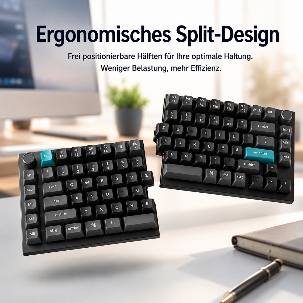 Keychron Q11 Ultra 8K Polling Rate Wireless & Wired Split Ergonomic Mechanical Keyboard, Open-Source