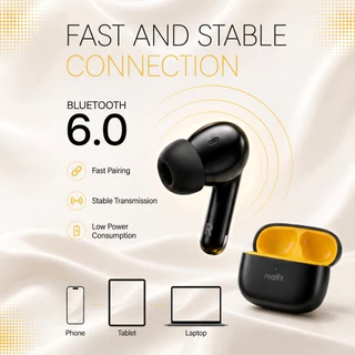 Realfit F3 หูฟังบลูทูธ ไร้สาย , หูฟังบลูทูธเบสหนักๆ, บลูทูธ 5.4, ANC -38dB, IPX5 กันน้ำและกันฝุ่น, เสียง Hi-Res Lossless, เวลาเล่น 28 ชั่วโมง