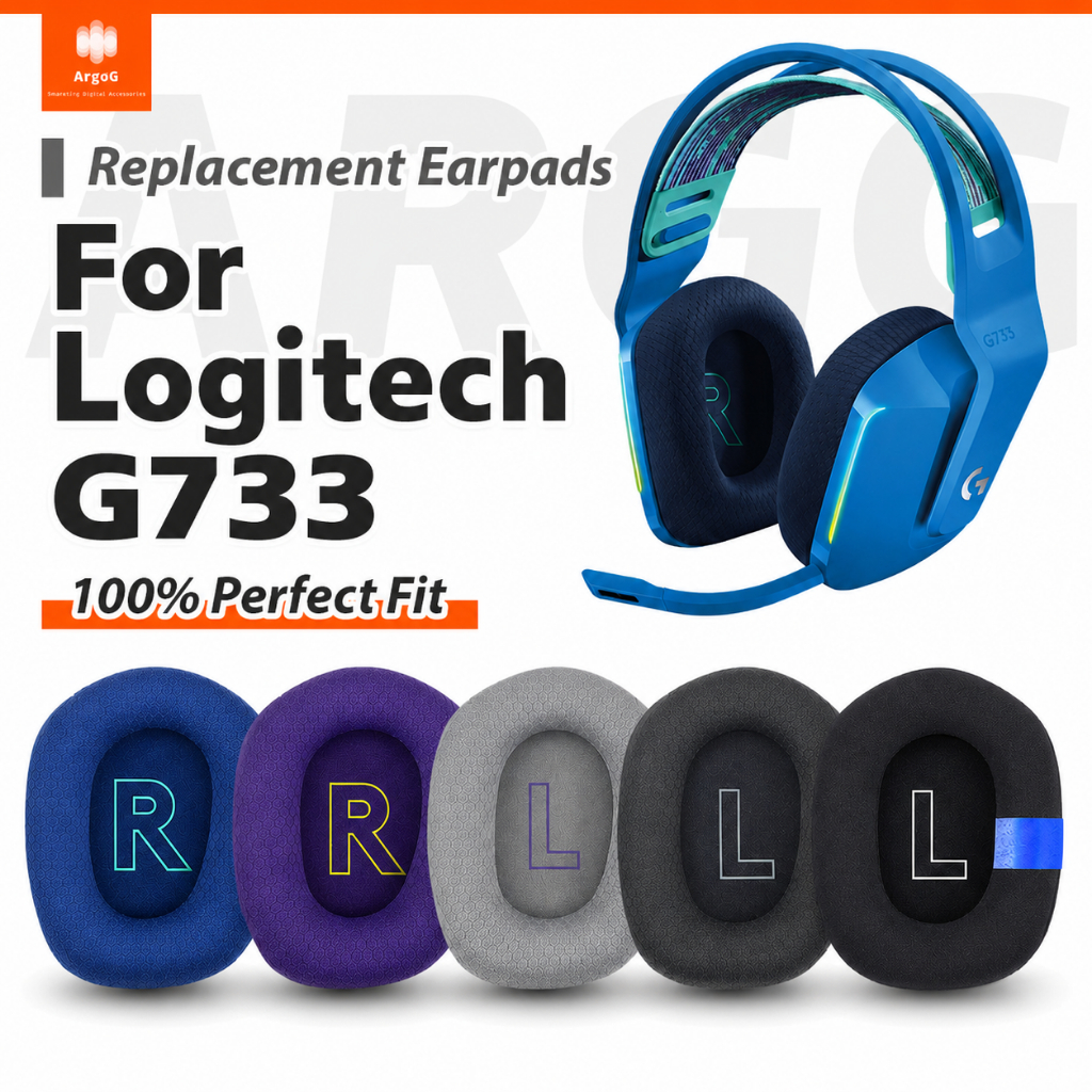 เปลี่ยนแผ่นรองหูฟังสําหรับ Logitech G733/G335 หูฟังหน่วยความจําโฟมเบาะตาข่ายเดิมสบายฟองน้ําระบายอากา